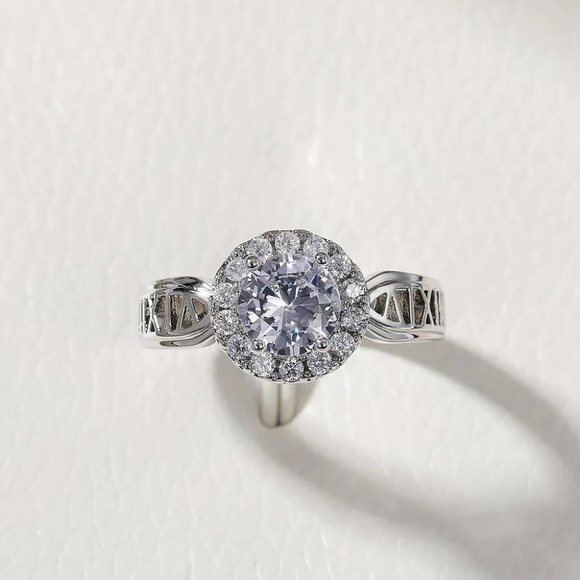 💥14K WHITE GOLD DAINTY 💎DIAMOND FASHION ANILLOS HOLLOW BAND RING, L125 - Picture 10 of 10